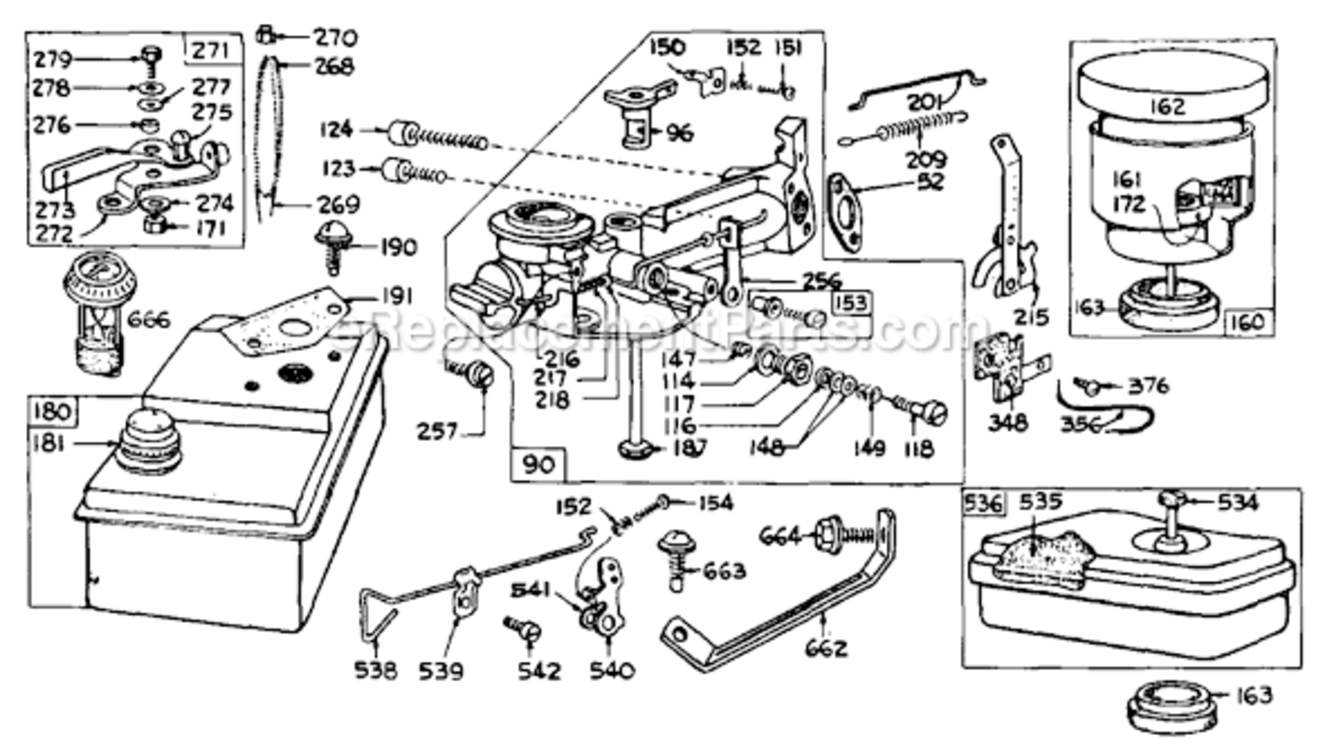 Page B Diagram and Parts List for 60500  Briggs and Stratton Engine